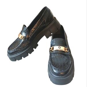 GBG Los Angeles Collie Women's  Chunky Platform Lug Sole Crocodile Loafe…
